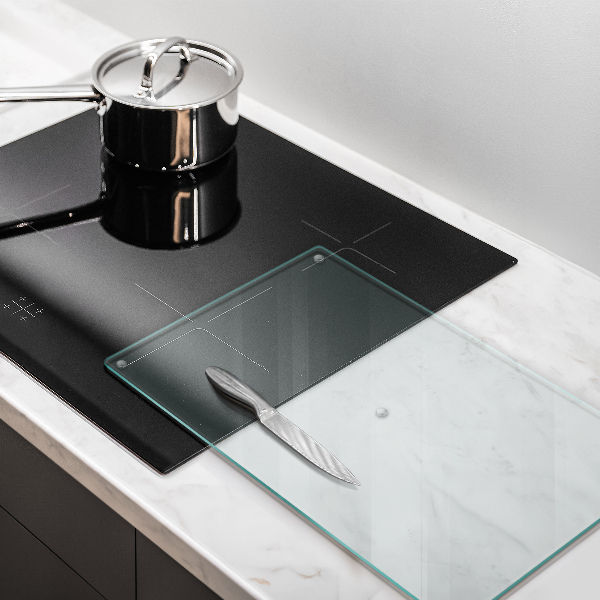 Üveg vágódeszka négyzetes alakú, átlátszó kivitelben