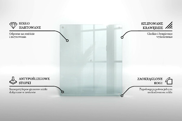 Üveg vágódeszka négyzetes alakú, átlátszó kivitelben