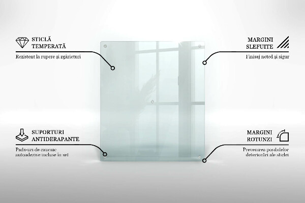 Üveg vágódeszka négyzetes alakú, átlátszó kivitelben