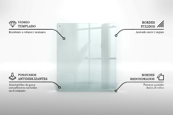 Üveg vágódeszka négyzetes alakú, átlátszó kivitelben