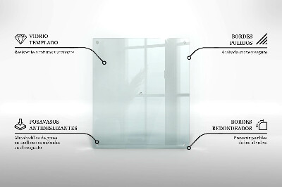 Üveg vágódeszka négyzetes alakú, átlátszó kivitelben