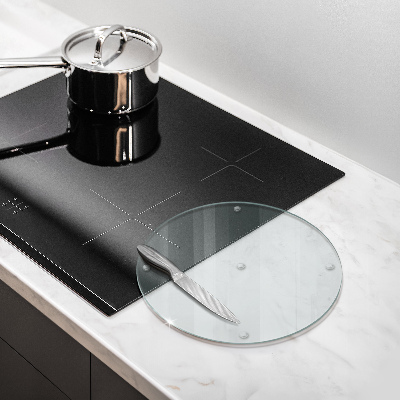 Edzett üveg vágódeszka átlátszó, kerek kivitelben