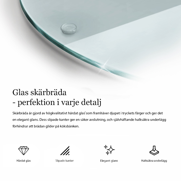 Edzett üveg vágódeszka átlátszó, kerek kivitelben