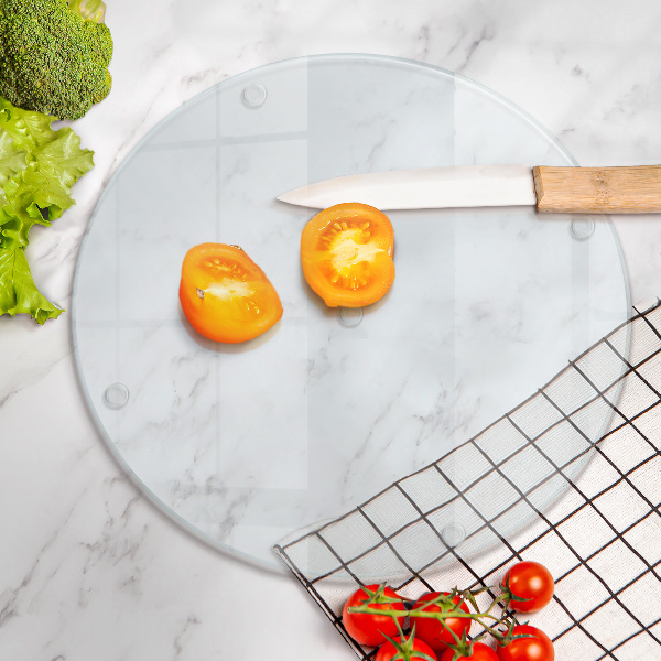 Edzett üveg vágódeszka átlátszó, kerek kivitelben
