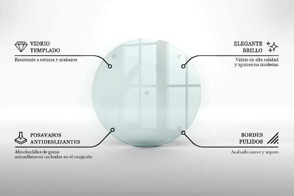 Edzett üveg vágódeszka átlátszó, kerek kivitelben