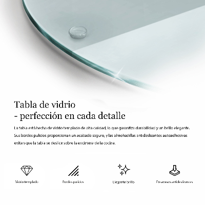 Edzett üveg vágódeszka átlátszó, kerek kivitelben