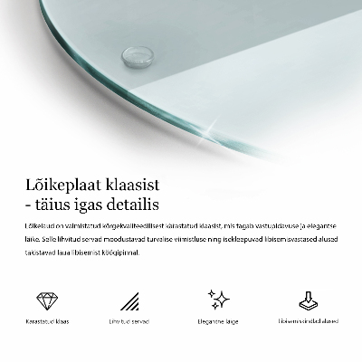 Edzett üveg vágódeszka átlátszó, kerek kivitelben