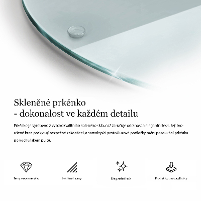 Edzett üveg vágódeszka átlátszó, kerek kivitelben