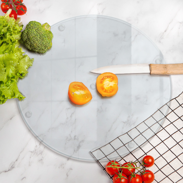 Edzett üveg vágódeszka átlátszó, kerek kivitelben