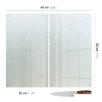 Edzett üveg vágódeszka kétrészes, félig átlátszó kialakítással