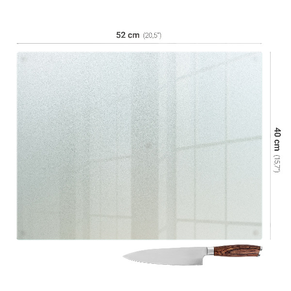 Edzett üveg vágódeszka téglalap alakú, félig átlátszó kivitelben