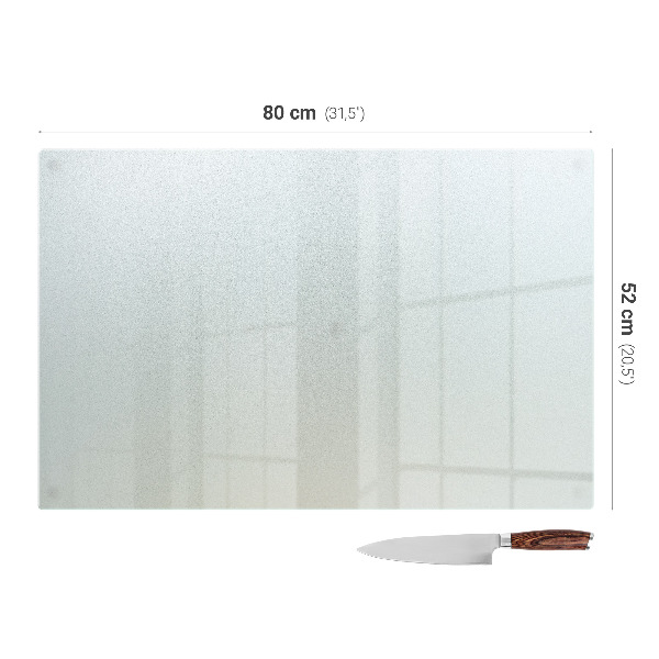 Edzett üveg vágódeszka téglalap alakú, félig átlátszó kivitelben