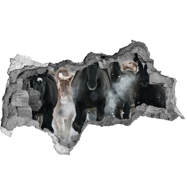 Fali matrica lyuk a falban Lovak vágtatnak át a falon