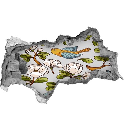 Fali matrica lyuk a falban Virágparadicsom madárral