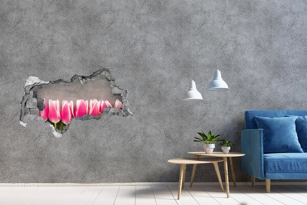 Fali matrica lyuk a falban Rózsaszín tulipánok
