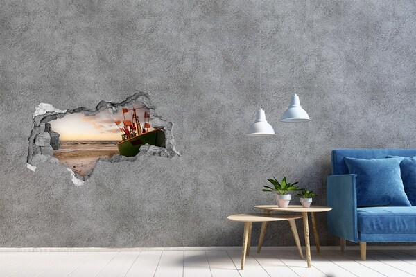 Fali matrica lyuk a falban Egy öböl egy halászhajóval