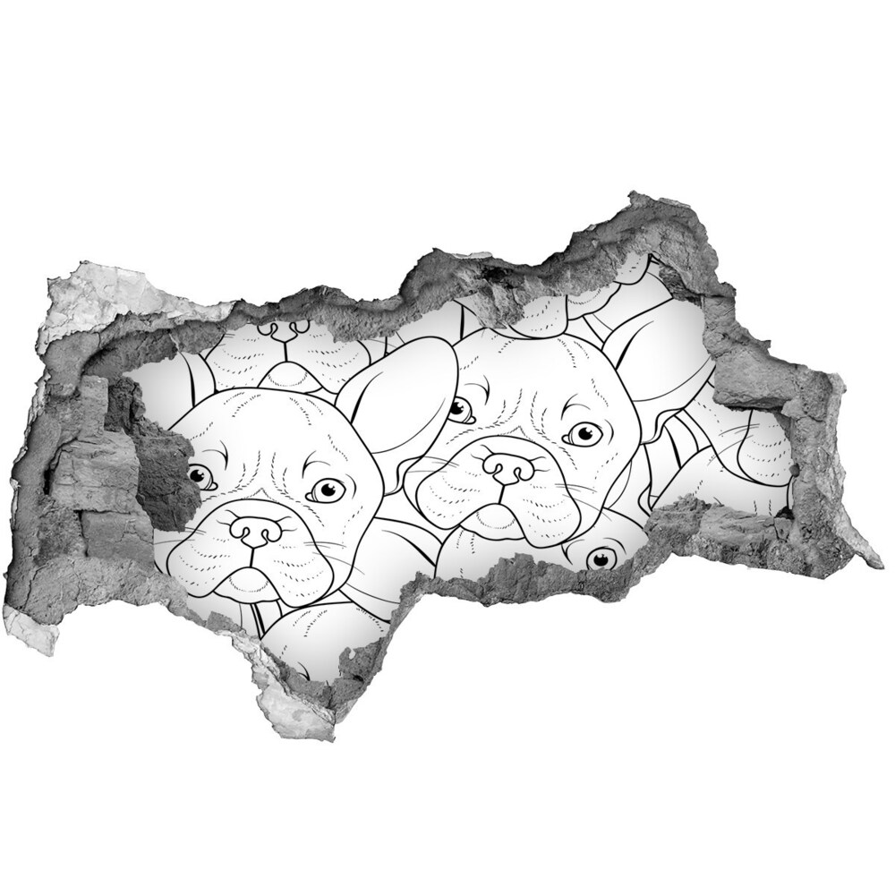 Fali matrica lyuk a falban Francia bulldog