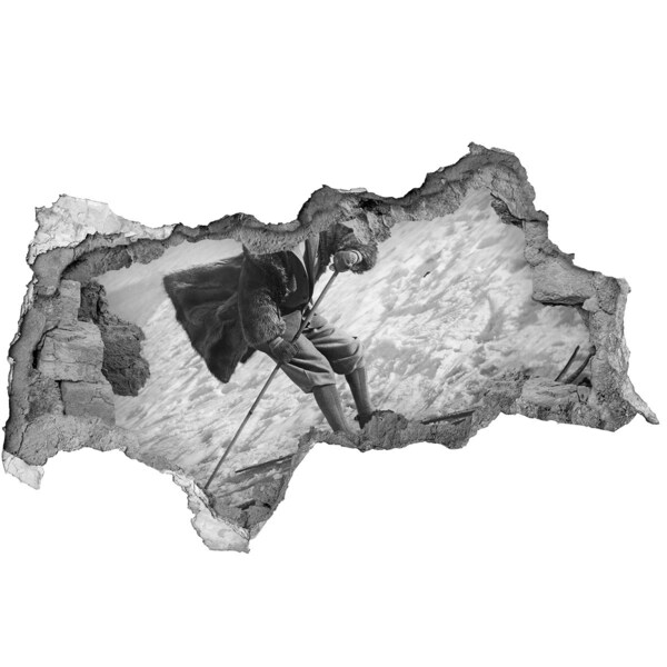 Fali matrica lyuk a falban Retro stílusú téli síelő