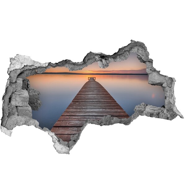 Fali matrica lyuk a falban Naplemente a tó felett