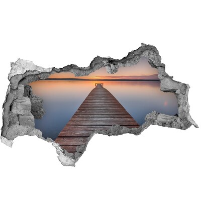 Fali matrica lyuk a falban Naplemente a tó felett