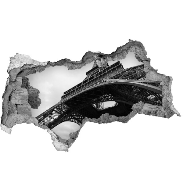 Fali matrica lyuk a falban Az Eiffel-torony monokróm környezetben