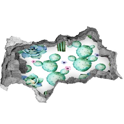 Fali matrica lyuk a falban Kaktuszok egy lyukban a falban