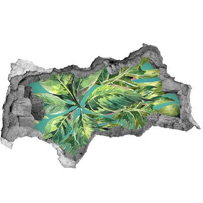 Fali matrica lyuk a falban Zöld dzsungel a fal mögött