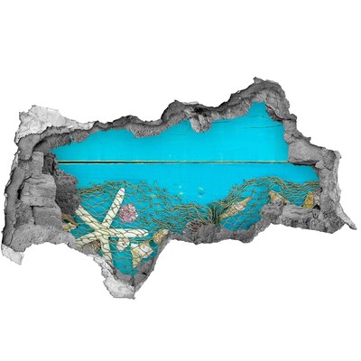 Fali matrica lyuk a falban A víz alatti világ a zátony hátterében