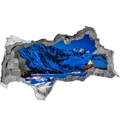 Fali matrica lyuk a falban Téli házikó a hegyekben