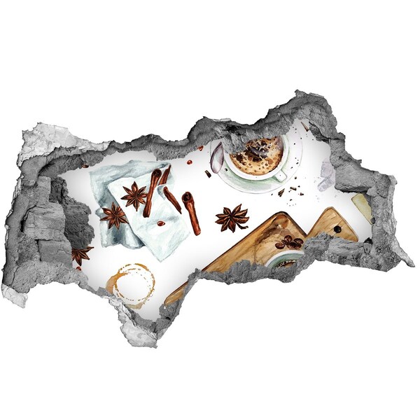 3d fali matrica lyuk a falban Kávé sarok fűszerekkel