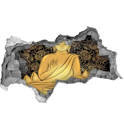 3d fali matrica lyuk a falban Mandalával körülvett arany Buddha