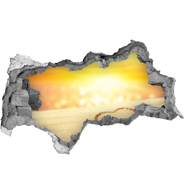 3d fali matrica lyuk a falban Aranypart szívvel