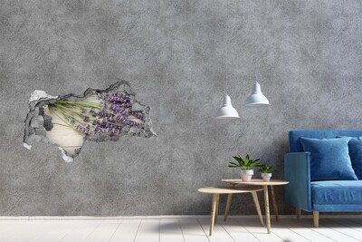 3d fali matrica lyuk a falban Levendula mező a fal mögött