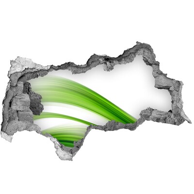 3d fali matrica lyuk a falban Zöld rét egy lyukon keresztül a falon