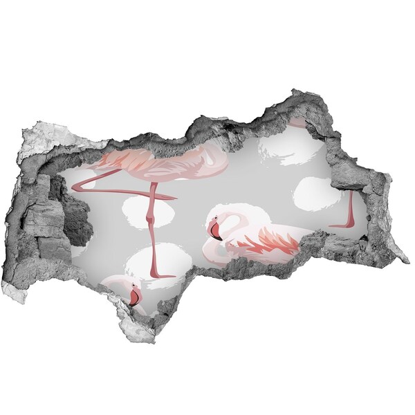 3d fali matrica lyuk a falban Flamingók