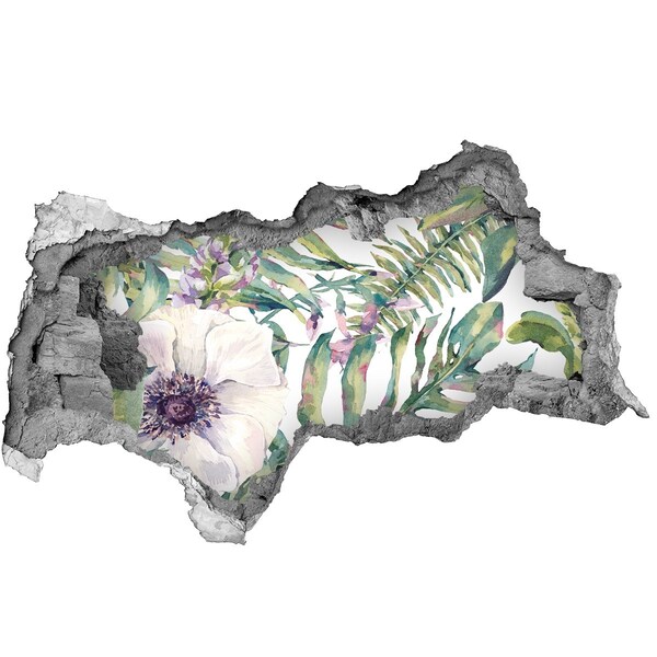 3d fali matrica lyuk a falban A páfrányok és virágok