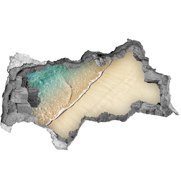 3d fali matrica lyuk a falban Karib-tengeri tengerpart egy lyukon keresztül a falon