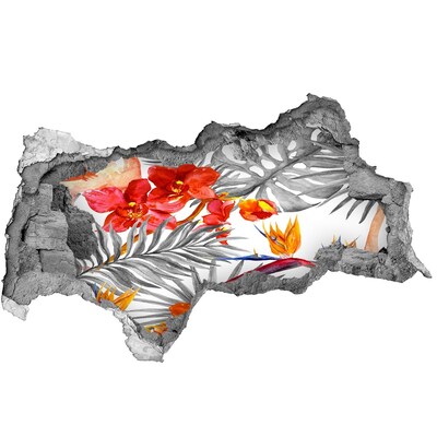 3d fali matrica lyuk a falban Trópusi paradicsom a fal mögött