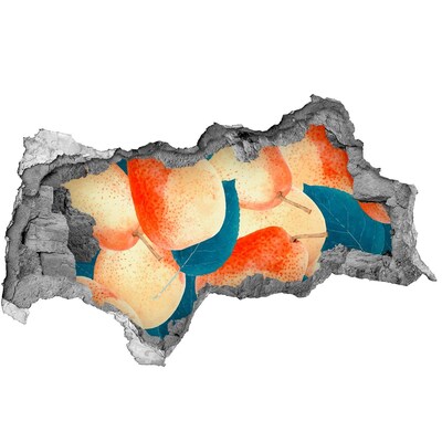 3d fali matrica lyuk a falban Gyümölcsparadicsom a fal mögött