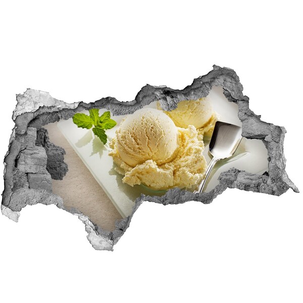 3d fali matrica lyuk a falban Fagylalt a tányéron