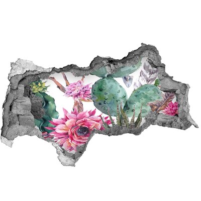 3d fali matrica lyuk a falban Virágos oázis a fal mögött