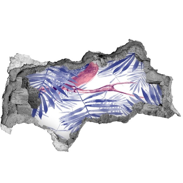 3d fali matrica lyuk a falban Növények és a madarak