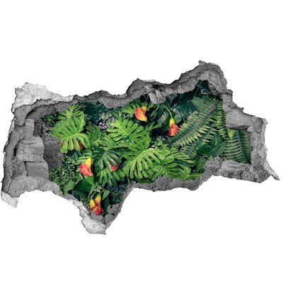 3d fali matrica lyuk a falban Trópusi kert a fal mögött