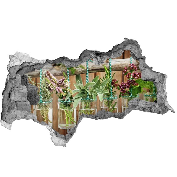 3d fali matrica lyuk a falban Gyógynövénykert üvegekben