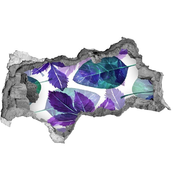 3d fali matrica lyuk a falban Zöld levelek egy lyukban a falban