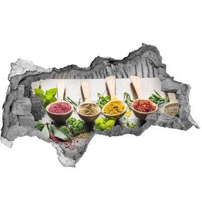 3d fali matrica lyuk a falban Konyhai fűszerek fakanálban