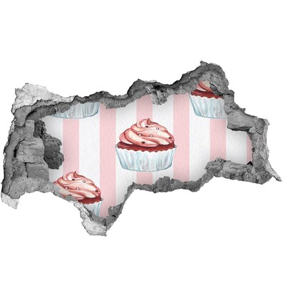 3d fali matrica lyuk a falban Cupcake egy lyukban a falban