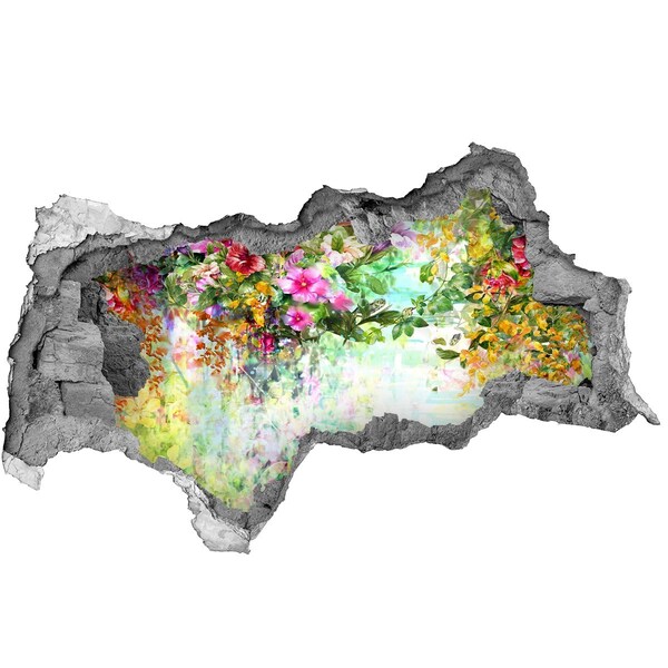 3d fali matrica lyuk a falban Multi-színű virágok