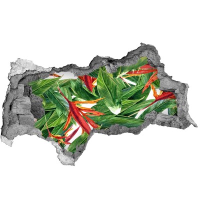 3d fali matrica lyuk a falban Trópusi paradicsom a fal mögött