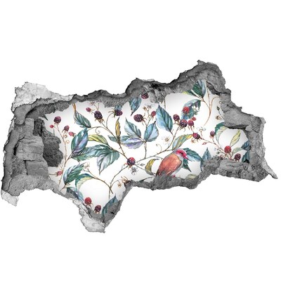 3d fali matrica lyuk a falban Egy madár a szeder között